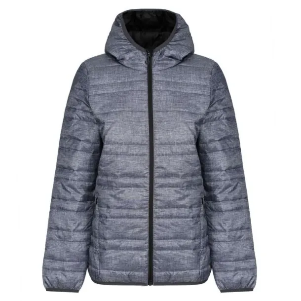 FIREDOWN WOMENS HOODED PACKAWAY JACKET - Regatta Grey Marl Black