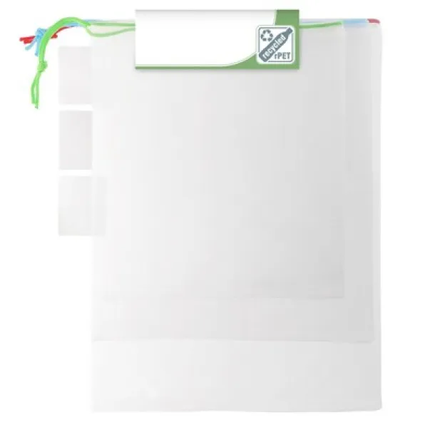  RPET bag for fruits and vegetables, 3 pcs white