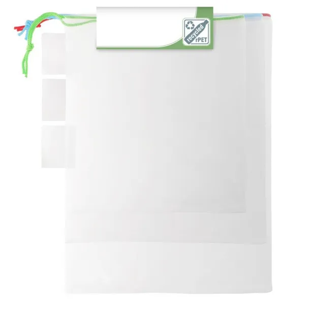  RPET bag for fruits and vegetables, 3 pcs white