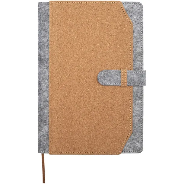 Viviana A5 recycled felt and cork notebook Natural