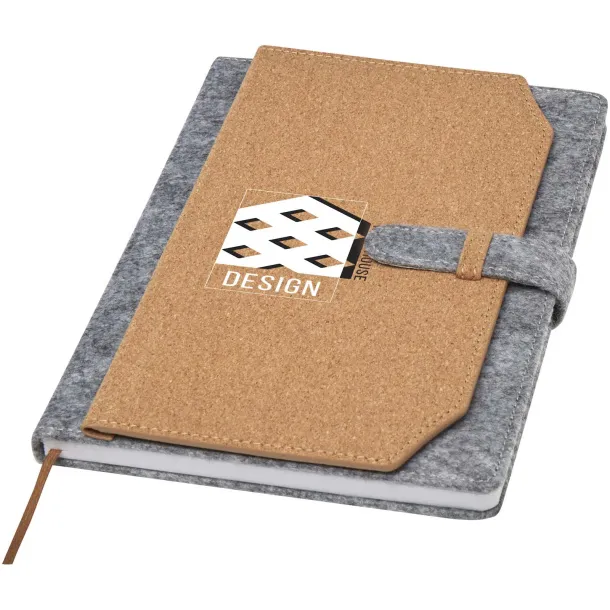Viviana A5 recycled felt and cork notebook Natural
