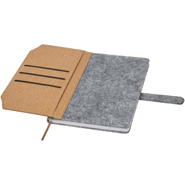 Viviana A5 recycled felt and cork notebook Natural