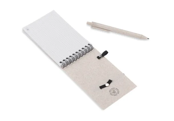  Notebook with pen  A6 - Fruit of the Loom naturalny