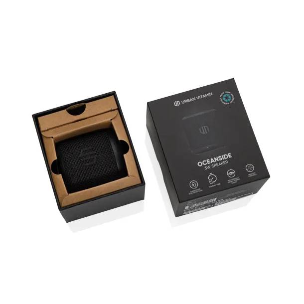 Urban Vitamin Oceanside RCS recycled plastic 3W speaker - Urban Vitamin Black 