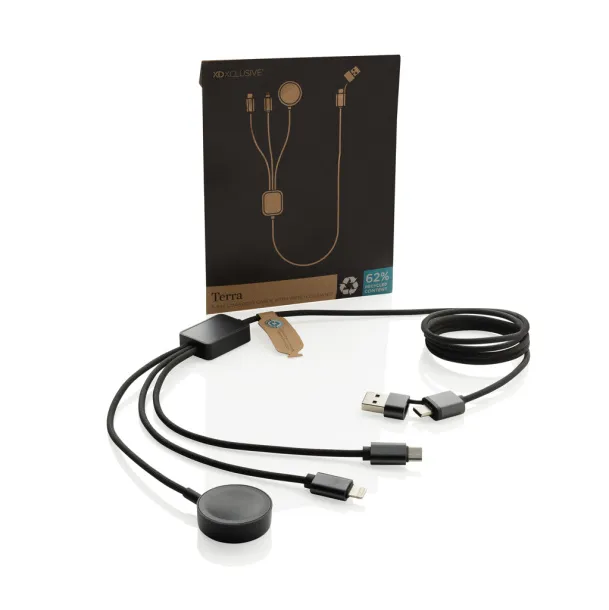 Terra RCS rPET 6-in-1 charging cable with watch charger - XD Xclusive Grey 