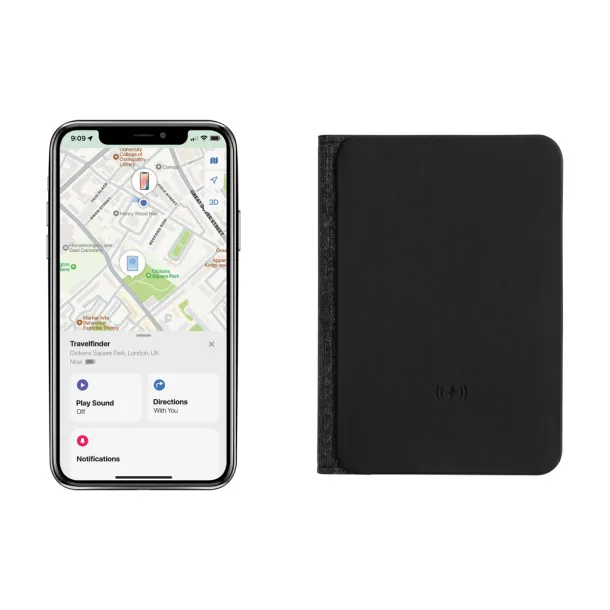 Trackmate RCS rpolyester passport holder worldwide locating - XD Collection Black 