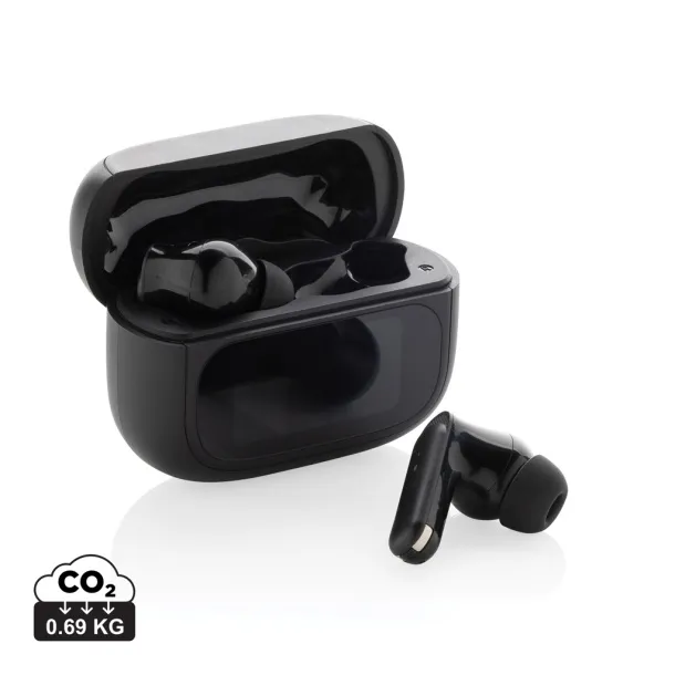 Airtune RCS reciklirane plastične ANC slušalice s touch zaslonom - XD Collection Crna 