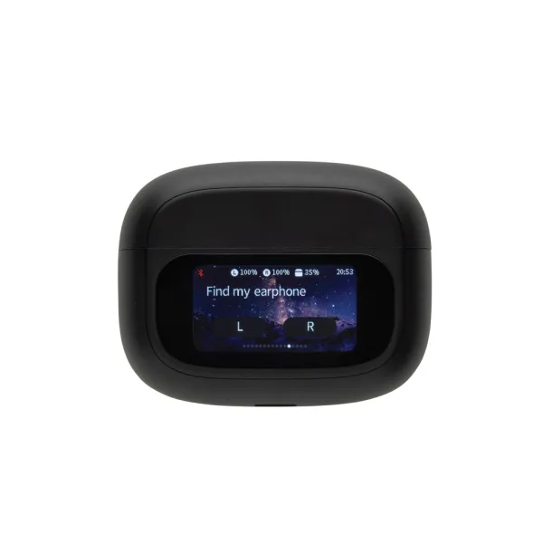 Airtune RCS reciklirane plastične ANC slušalice s touch zaslonom - XD Collection Crna 