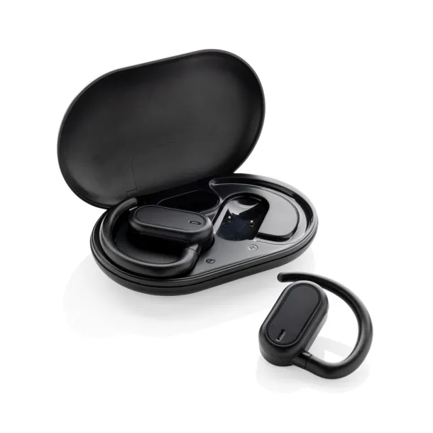 Fitsound TWS slušalice otvorenog dizajna od RCS reciklirane plastike - XD Collection Crna 