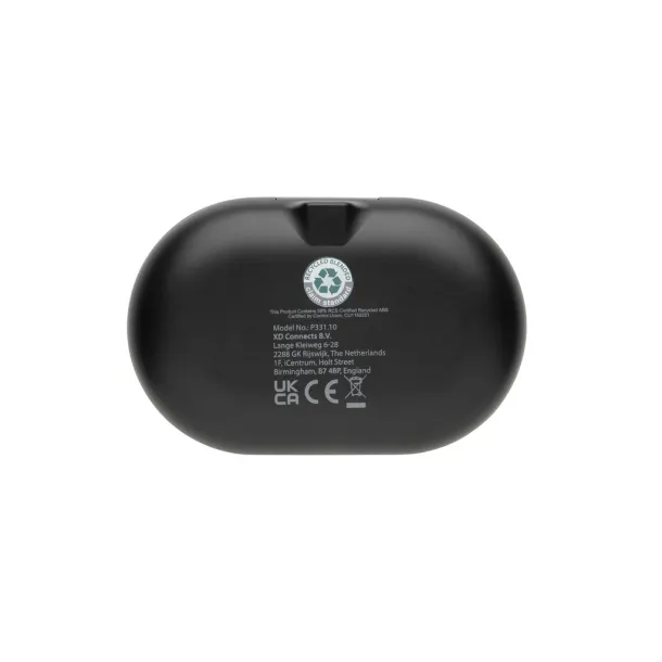 Fitsound TWS slušalice otvorenog dizajna od RCS reciklirane plastike - XD Collection Crna 