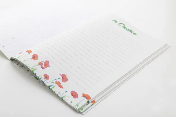 CreaNote Plus A5 Seed personalizirani notes s papirom sa sjemenkama Bijela