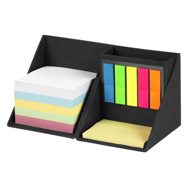 BLOCK carton pen stand with sticky notes Black