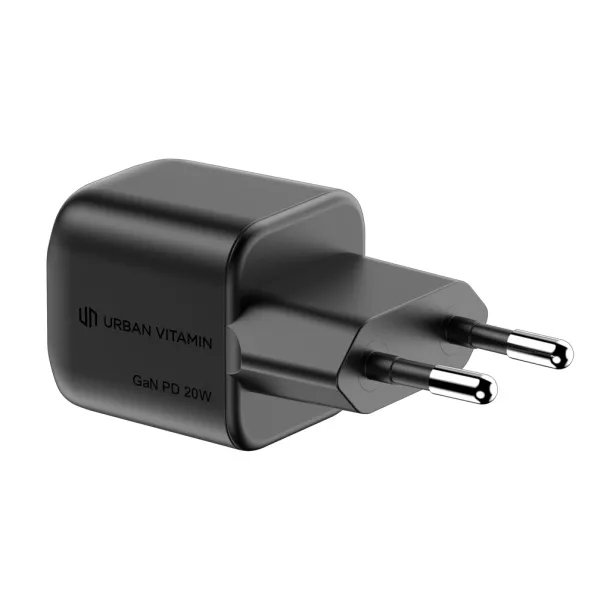 Urban Vitamin Monterey GAN punjač 20W od RCS reciklirane plastike - Urban Vitamin Crna 