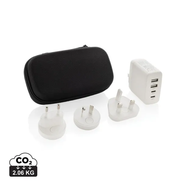 TravelCharge Pro RCS rplastic travel charger with USB C - XD Collection White Black