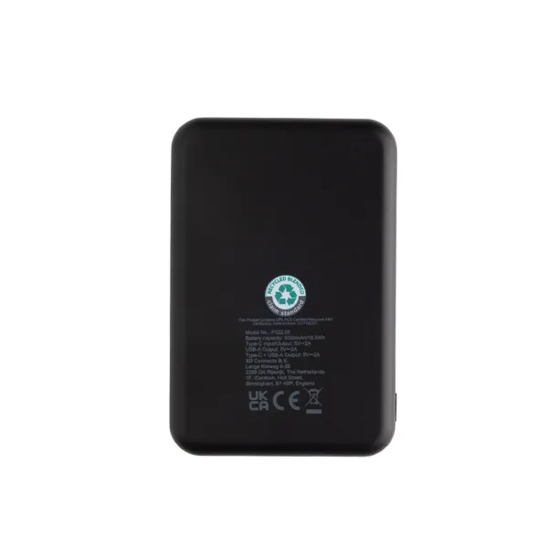 Boostcore prijenosna baterija od 5.000 mAh s USB C priključkom od RCS rplastike - XD Collection Crna 