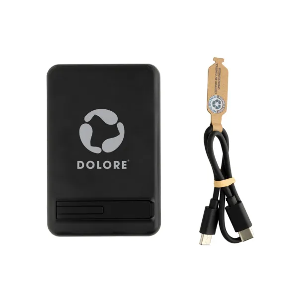 Zen magnetna prijenosna baterija od bambusa i RCS rplastike - 5 W, 5 000 mAh - XD Collection Crna