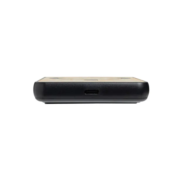 Zen magnetna prijenosna baterija od bambusa i RCS rplastike - 5 W, 5 000 mAh - XD Collection Crna