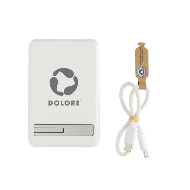 Zen magnetna prijenosna baterija od bambusa i RCS rplastike - 5 W, 5 000 mAh - XD Collection Bijela