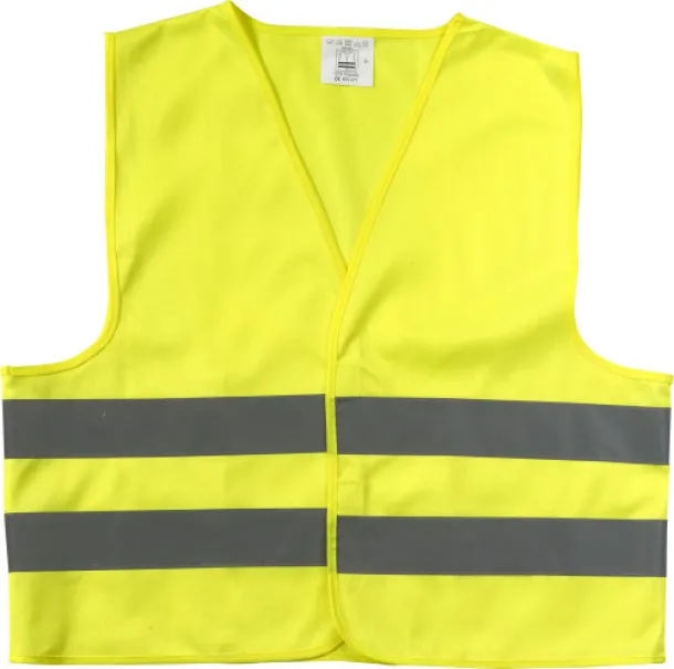 Clara Polyester (75D) safety jacket  yellow