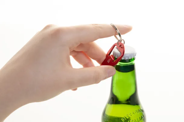 Biropi bottle opener keyring Red