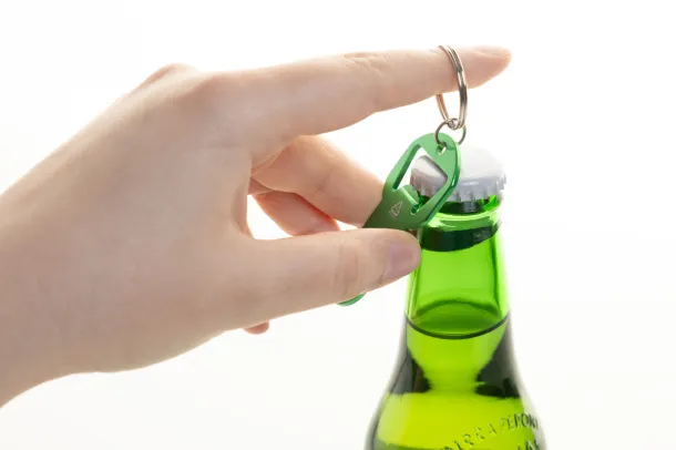 Biropi bottle opener keyring Green