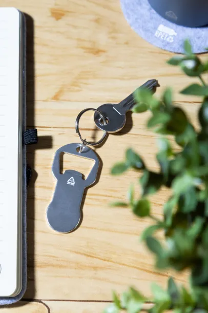 Biropi bottle opener keyring Silver