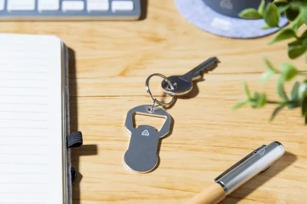 Biropi bottle opener keyring Silver