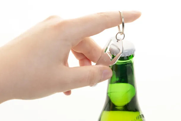 Biropi bottle opener keyring Silver