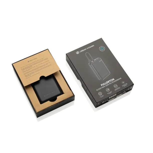 Urban Vitamin Fullerton prijenosna baterija od 10.000 mAh PD 20W s RCS certifikatom - Urban Vitamin Crna 