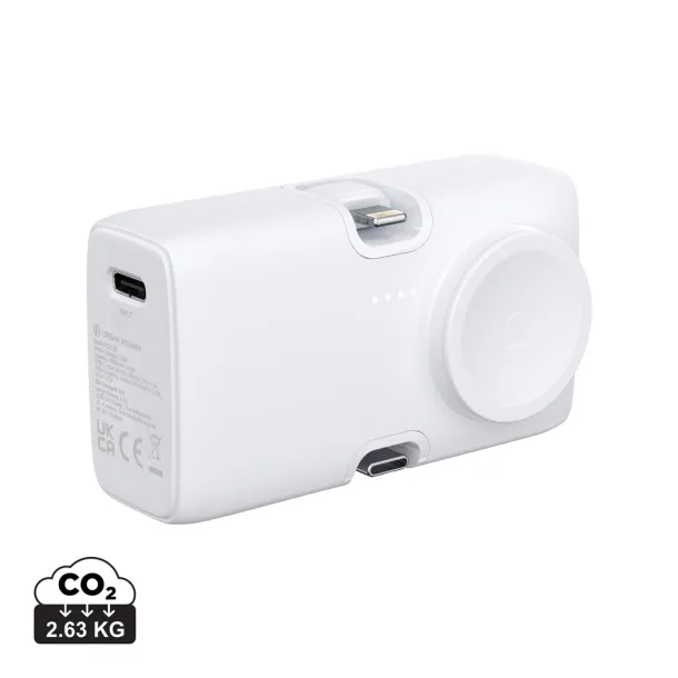 Urban Vitamin San Diego prijenosna baterija od RCS rplastike - 20 W, 5 000 mAh - Urban Vitamin Bijela