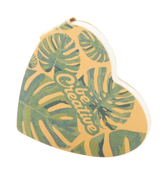 CreaStick Heart Eco custom sticky notepad Natural