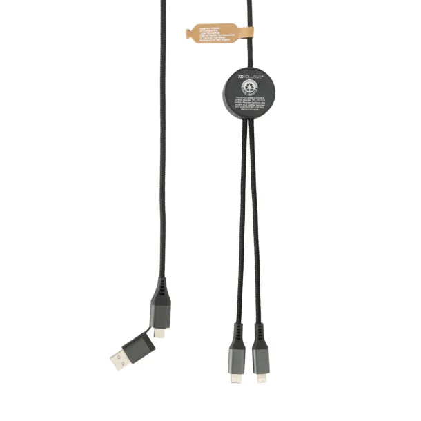 Terra 4u1 kabel za punjenje 3m od RCS reciklirane plastike - XD Xclusive Siva 