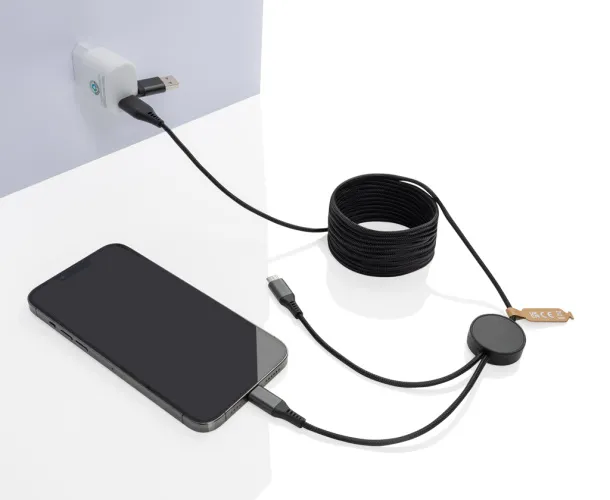 Terra 4u1 kabel za punjenje 3m od RCS reciklirane plastike - XD Xclusive Siva 