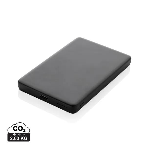 Orion magnetna prijenosna baterija od 5.000 mAh 5W od RCS recikliranog aluminija - XD Collection Crna 