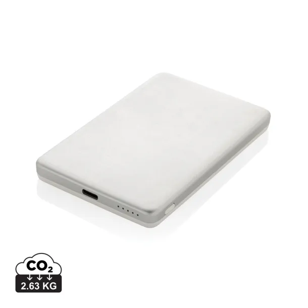 Orion magnetna prijenosna baterija od 5.000 mAh 5W od RCS recikliranog aluminija - XD Collection Srebrna 