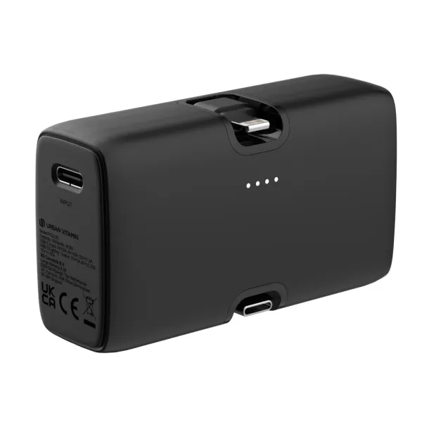 Urban Vitamin Los Angeles prijenosna baterija od RCS rplastike - 20 W, 5 000 mAh - Urban Vitamin Crna