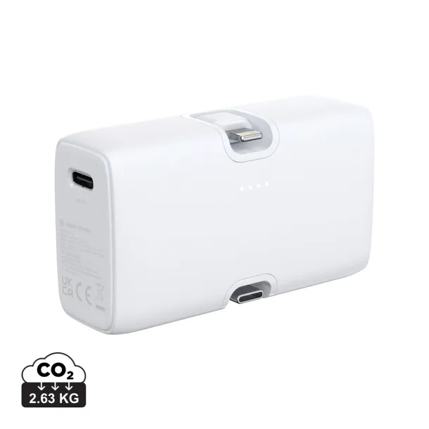 Urban Vitamin Los Angeles prijenosna baterija od RCS rplastike - 20 W, 5 000 mAh - Urban Vitamin Bijela