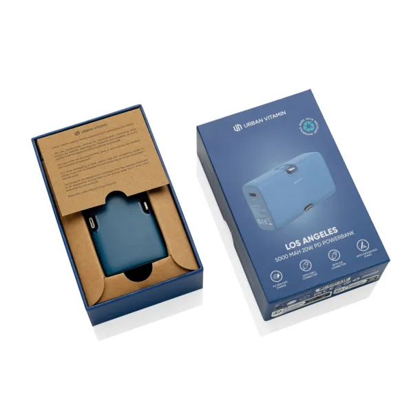 Urban Vitamin Los Angeles prijenosna baterija od RCS rplastike - 20 W, 5 000 mAh - Urban Vitamin Plava