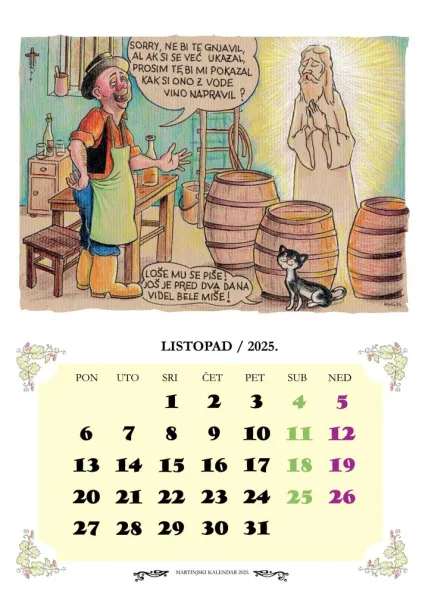  "OD MARTINJA DO MARTINJA"  13 list., dim: 23x40 cm, PVC vrećica, P/50, color kalendar