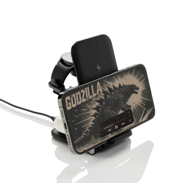 Powerpal 3 in 1 RCS recycled plastic 15W charger - XD Collection Black 