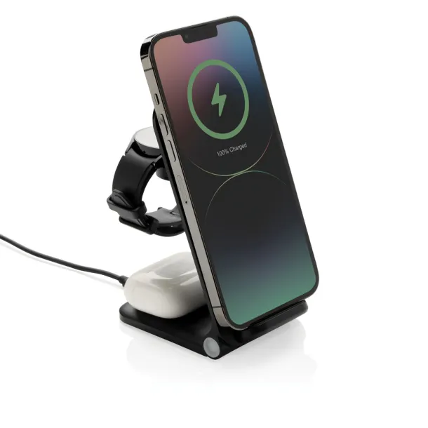 Powerpal 3 in 1 RCS recycled plastic 15W charger - XD Collection Black 