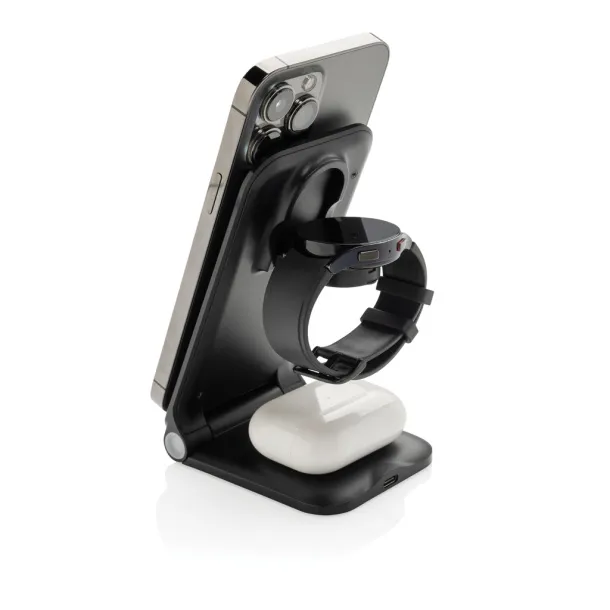 Powerpal 3 in 1 RCS recycled plastic 15W charger - XD Collection Black 
