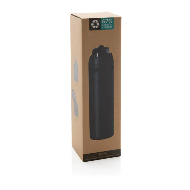 Omni Sip RCS certificirana boca od recikliranog nehrđajućeg čelika, 700 ml - XD Collection Crna 