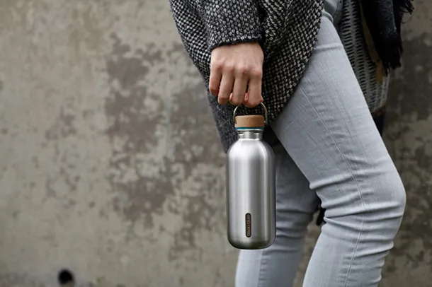 Black+Blum Steel Water Bottle 600ml - Black & Blum turquoise 
