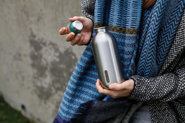 Black+Blum Steel Water Bottle 600ml - Black & Blum turquoise 