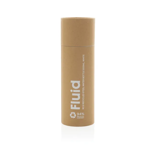 Fluid boca od RCS certificiranog recikliranog čelika, 600 ml - XD Collection Bijela 
