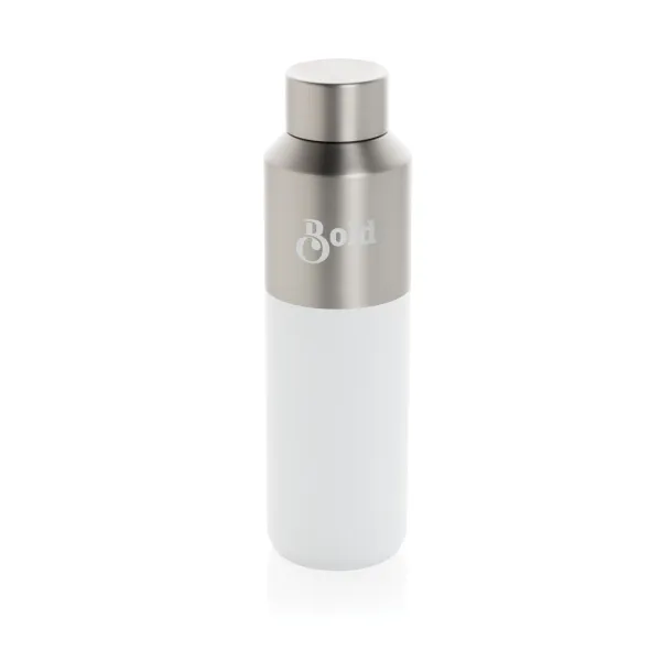 Fluid boca od RCS certificiranog recikliranog čelika, 600 ml - XD Collection Bijela 