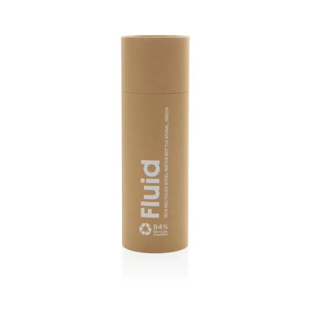 Fluid RCS certified recycled steel water bottle 600ml - XD Collection green 