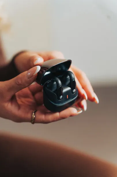 Urban Vitamin Long Beach ENC plastic wireless earbuds - Urban Vitamin Black 