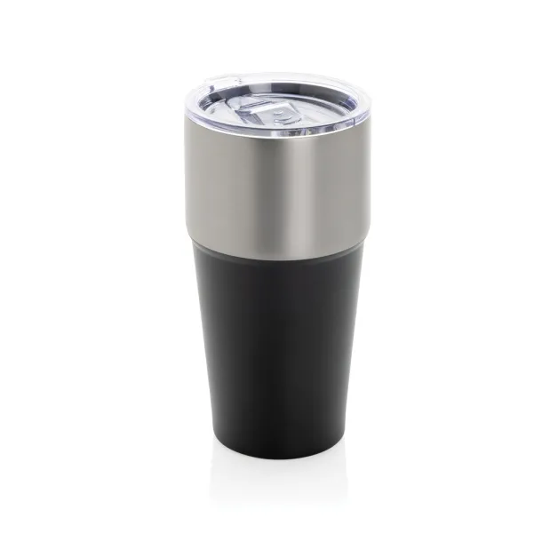 Fluid šalica od RCS certificiranog recikliranog čelika, 500 ml - XD Collection Crna 